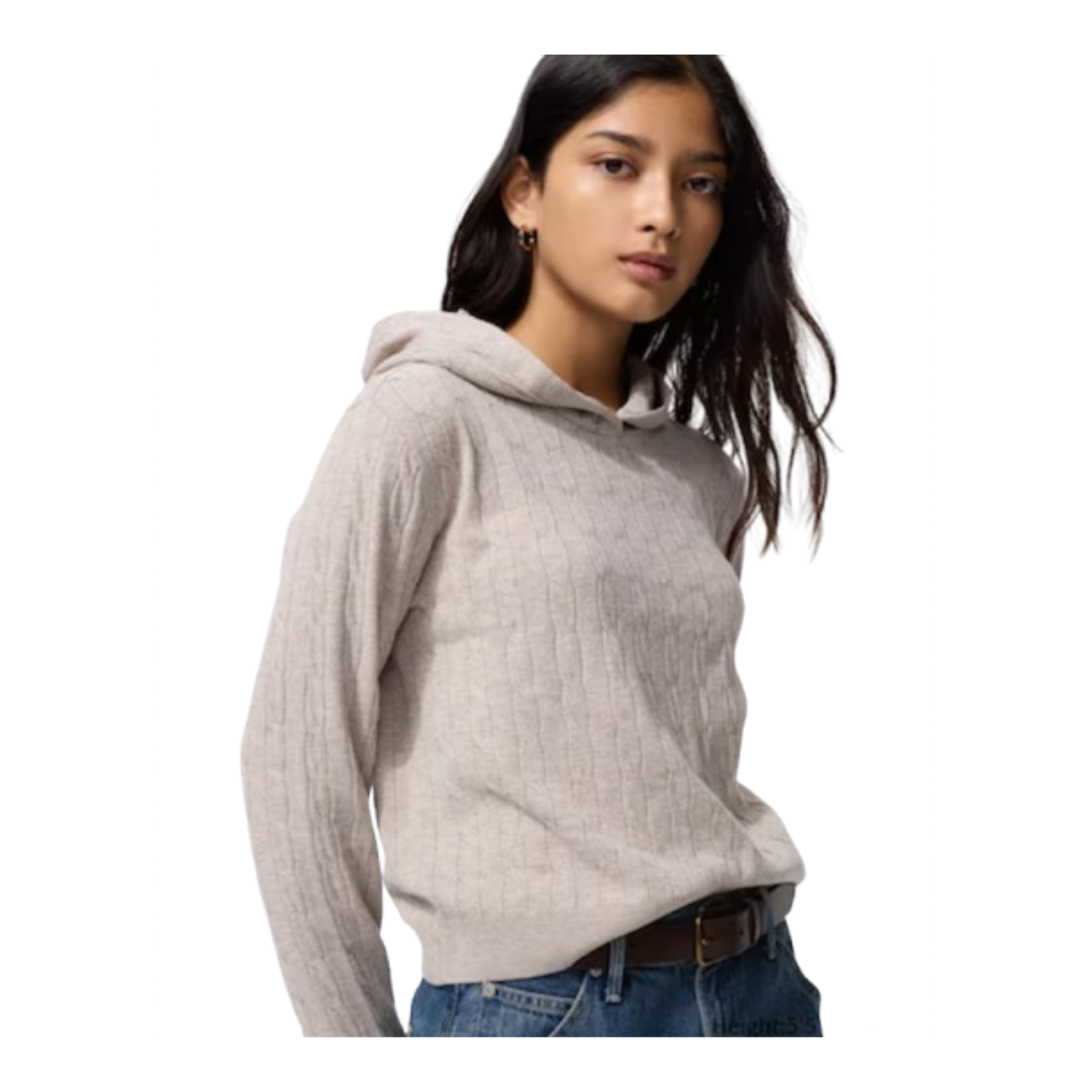 Washable Knit Cable Hoodie